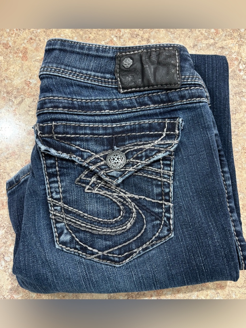 Silvers Dark Blue Embroidered Pocket Women’s Jeans